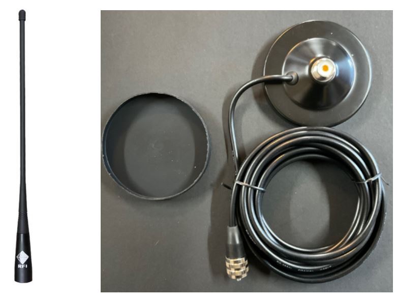 RFI UHF CB Radio Antenna - 476-478Mhz With Magnetic Base, Lead, PL259 Plug