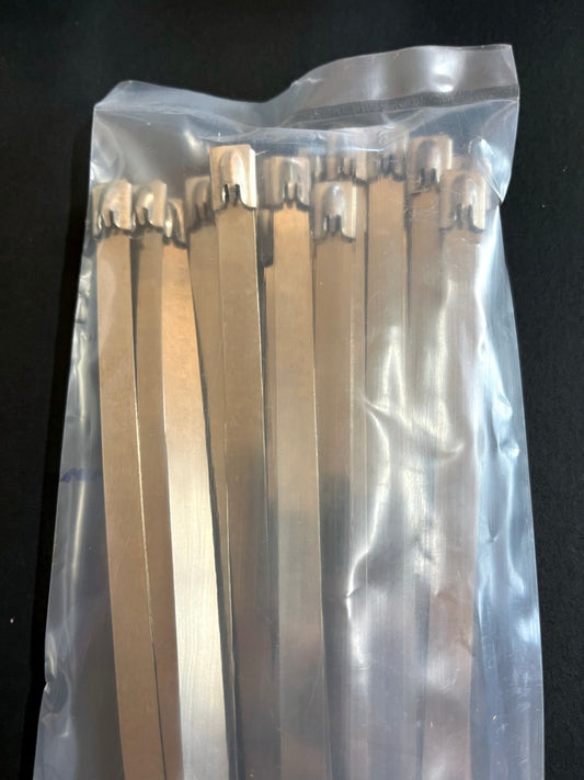 25 x Heavy Duty 7.9mm Wide x 500mm Long 304 Stainless Steel Cable Ties