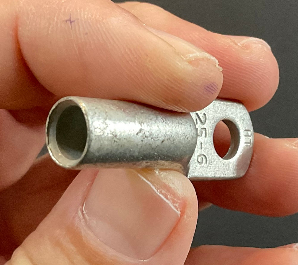 25mm Cable x 6mm Hole Power Cable Lug - Sold As A Pack Of 10 Lugs