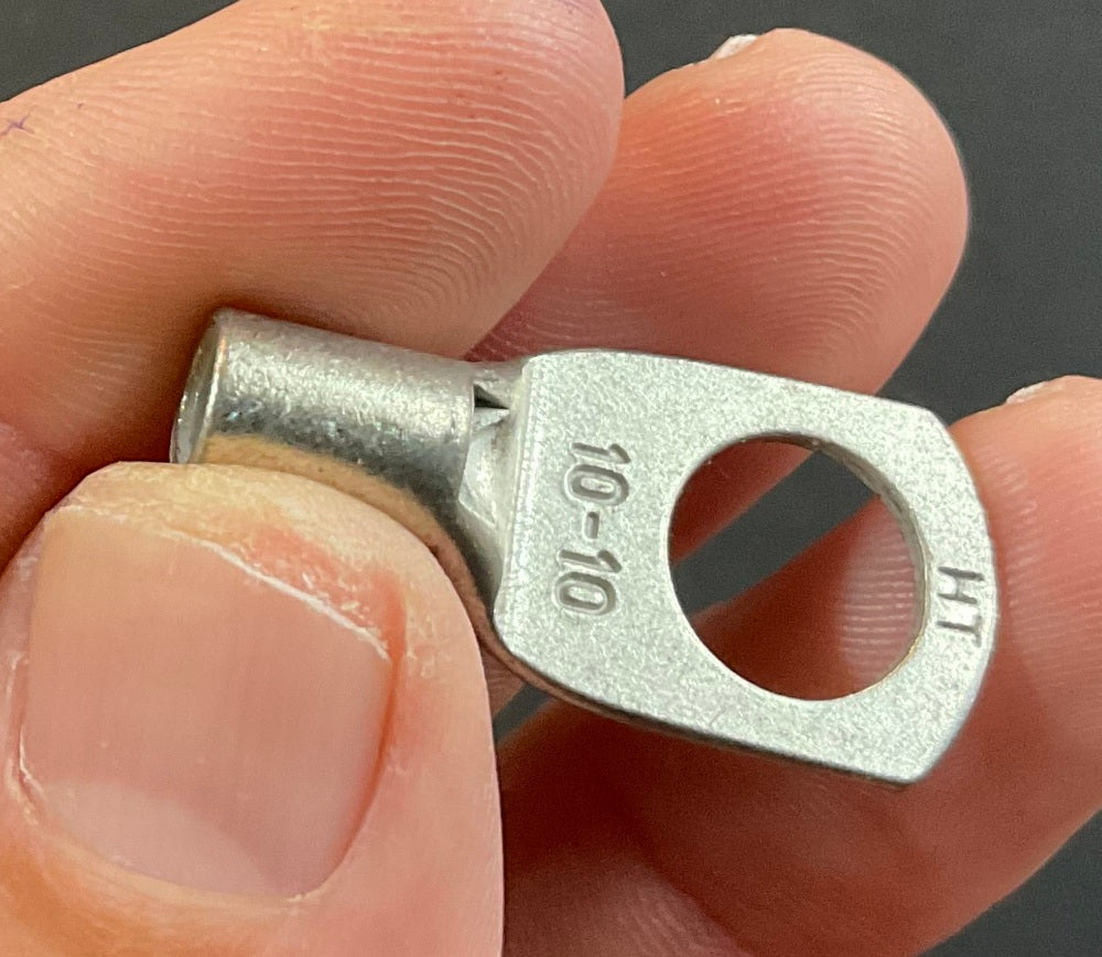 10mm Cable x 10mm Hole Power Cable Lug - Sold As A Pack Of 10 Lugs