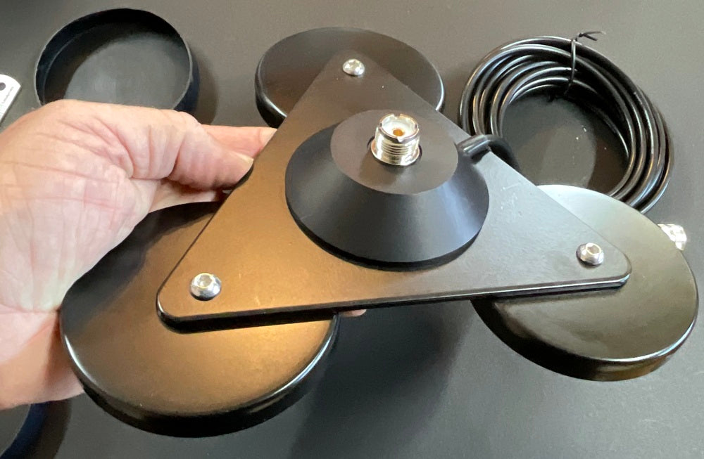 Extra Large Magnetic Base - 3 x 90mm Antenna Magenetic Base Mount