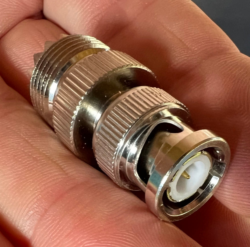 Coax Plug UHF-Female (SO239) to BNC-Male Adaptor #44