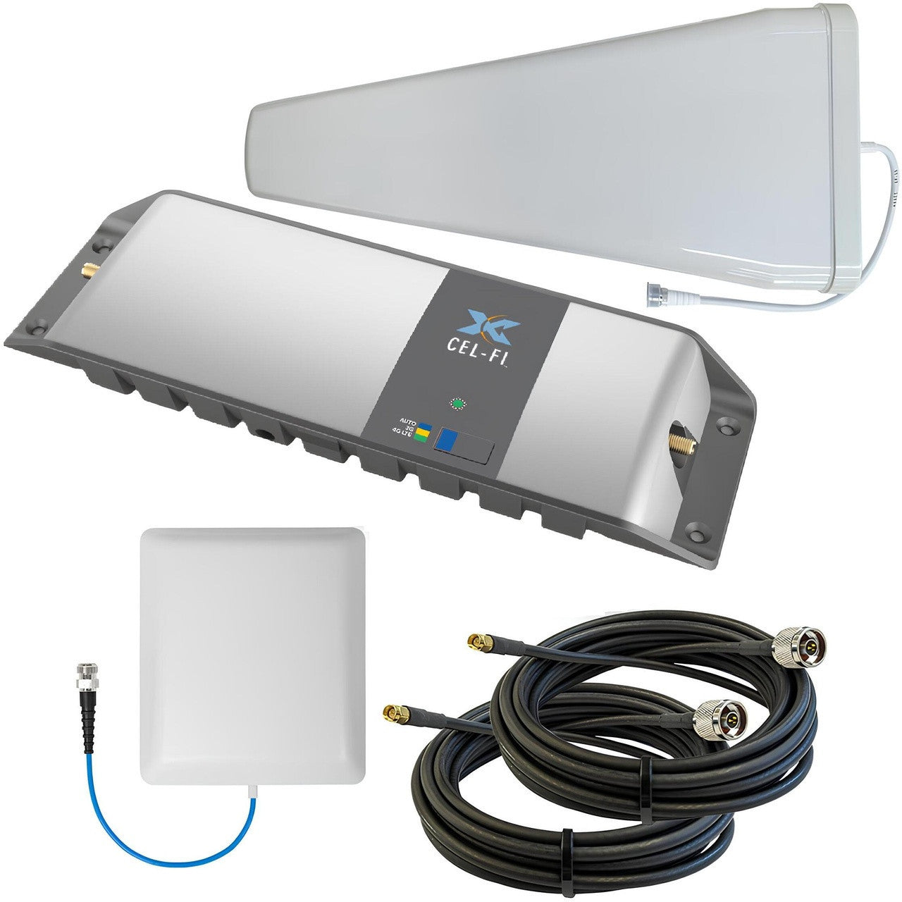 Home/Shed/Small Office - Mobile Phone Signal Booster Device Cel Fi Go + Outdoor Antenna + Indoor Antenna + 2 x cables