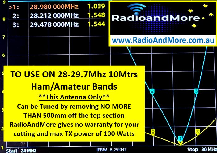 27Mhz Base Station CB Antenna - **Can Tune to 10Mtrs 28-29Mhz** The Biggest and Longest 27Mhz HF
