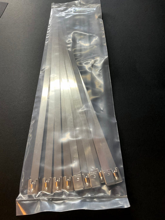 Heavy Duty 7.9mm Wide x 350mm Long 316 Stainless Steel Cable Ties