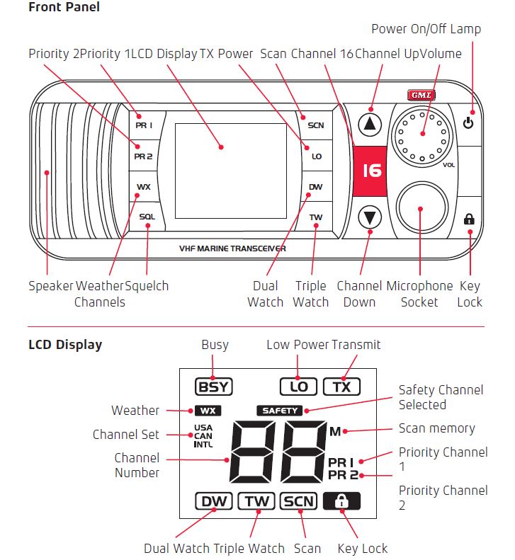 Marine Radio - GME GX700B - VHF Marine Radio