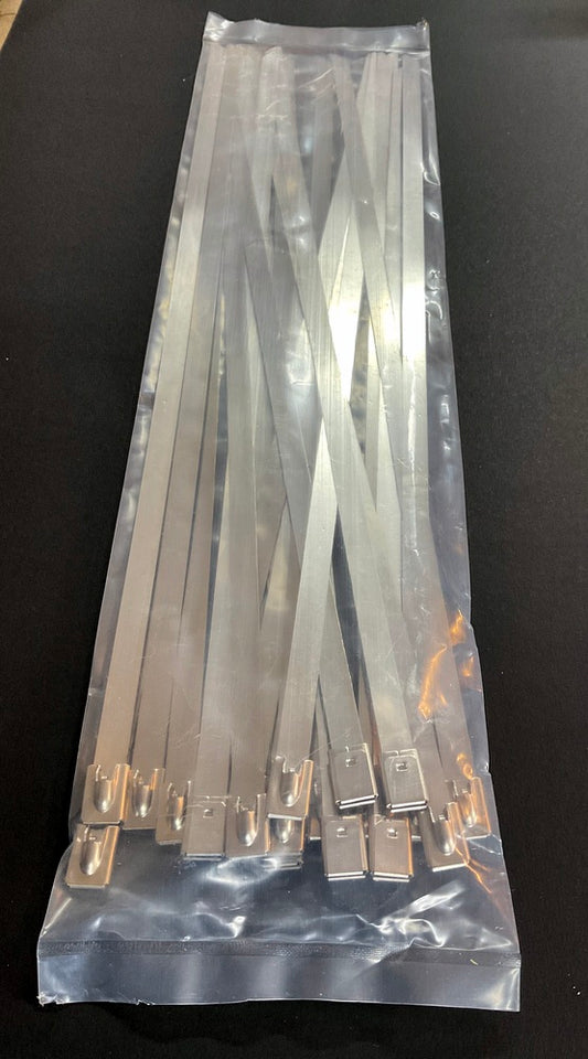 Heavy Duty 7.9mm Wide x 350mm Long 316 Stainless Steel Cable Ties