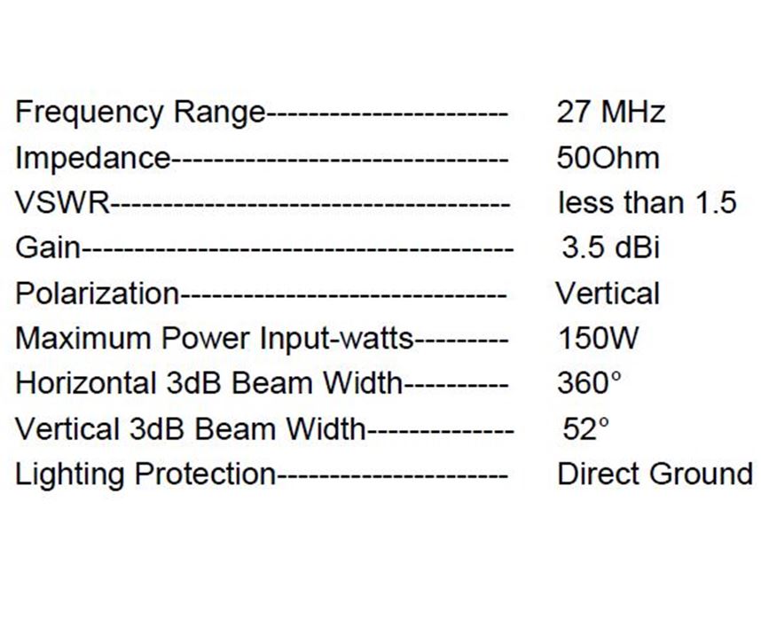 Base Station CB Antenna - 27Mhz CB Antenna 5.7Mtr Long (10Mtr 28-29Mhz*)
