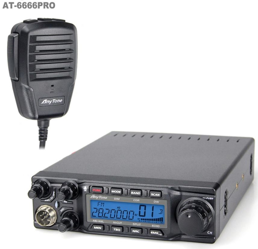 80Watts AM/FM/USB/LSB Anytone "6666-PRO"  Mobile HF CB/Amateur Radio 21-30Mhz*