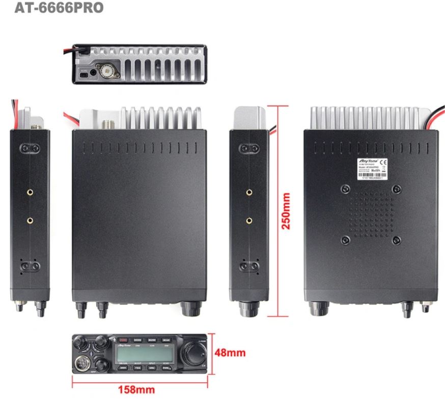 80Watts AM/FM/USB/LSB Anytone "6666-PRO"  Mobile HF CB/Amateur Radio 21-30Mhz*
