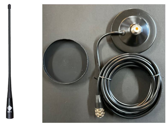 RFI UHF CB Radio Antenna - 476-478Mhz With Magnetic Base, Lead, PL259 Plug
