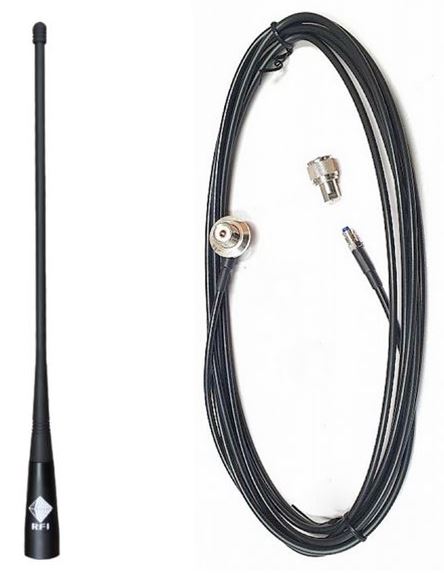 RFI UHF CB Radio Antenna - 476-478Mhz Mobile Antenna With Base, Lead, PLug and Adaptor