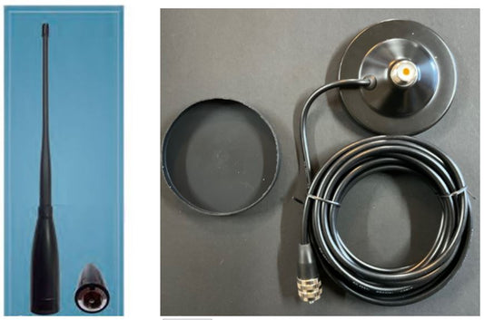 455-490Mhz Antenna With 90mm Magnetic Base, Lead and Adaptor - UHF CB, Amateur, Ham Radio, 2Way Radio Antenna