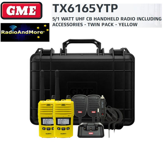 UHF CB - GME TX6165YTP "TWIN PACK YELLOW" - 476-477Mhz