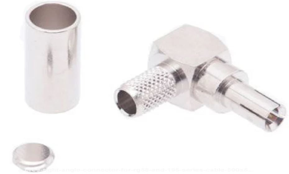 Coax Plug Crimp/Solder CRC9 'Right Angle' to RG58 Cable #64