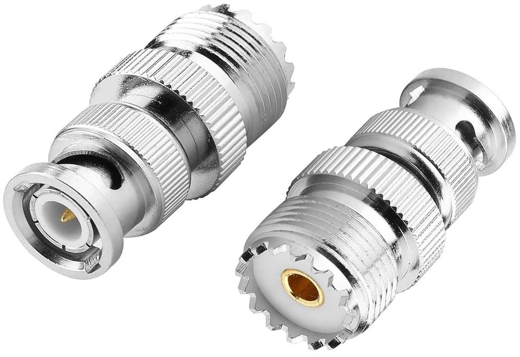 Coax Plug UHF-Female (SO239) to BNC-Male Adaptor #44