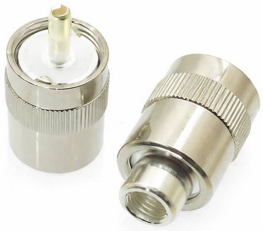 Coax Plug UHF-Male (PL259) to RG58 Screw and Solder - Fits Most CB and Marine Radios #81