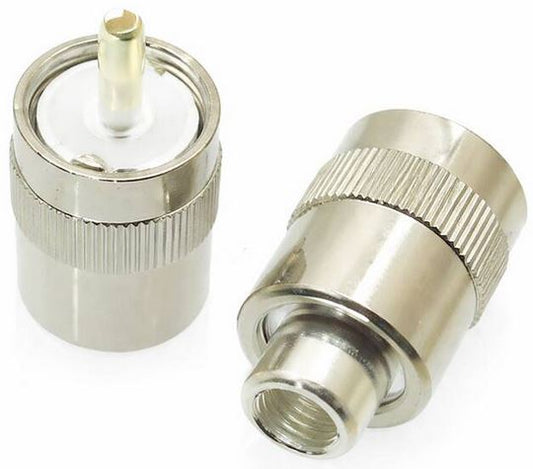 Coax Plug UHF-Male (PL259) to RG58 Screw and Solder - Fits Most CB and Marine Radios #81