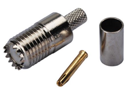 Coax Plug Crimp/Solder MINI UHF-Female To RG58 Cable #62