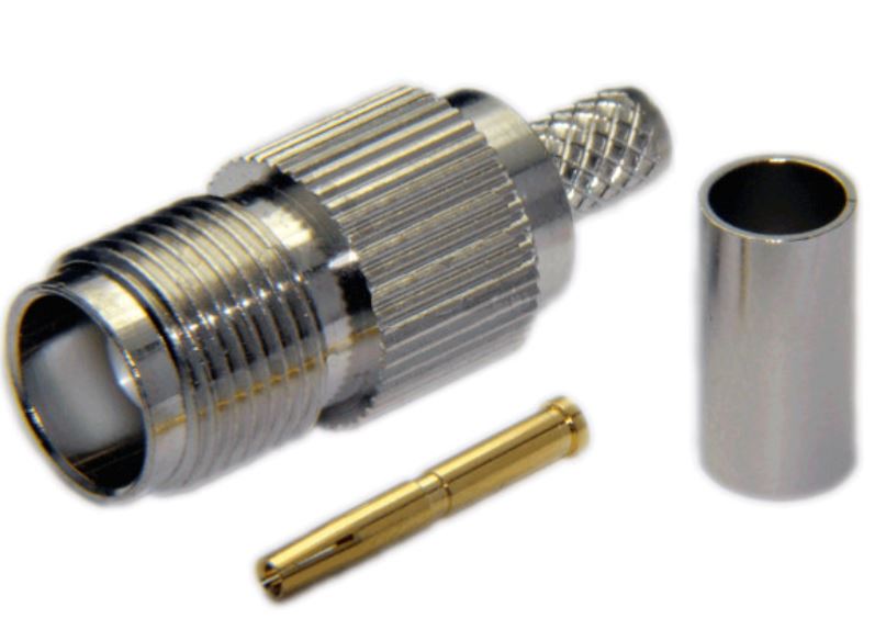 Coax Plug Crimp/Solder TNC-Female to RG58 Cable #42