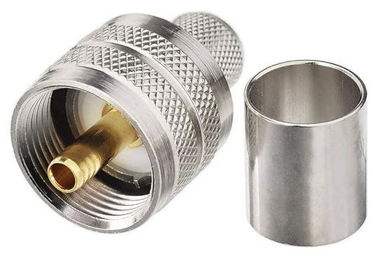 Coax Plug UHF-Male to RG213 Coax Crimp and Solder #78