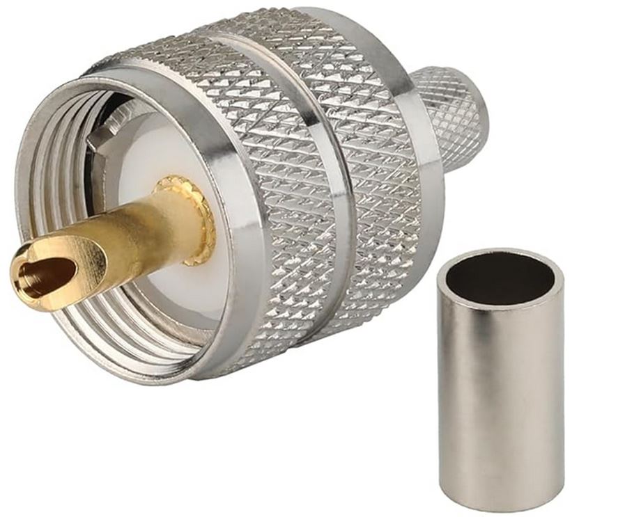 Coax Plug UHF-Male (PL295) to RG58 Coax Cable Crimp/Solder #83