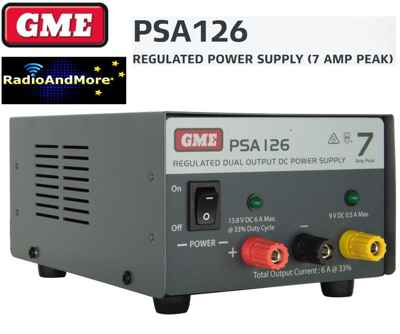 Power Supply GME-PSA126 - 13.8VoltsDC 7Amp Peak