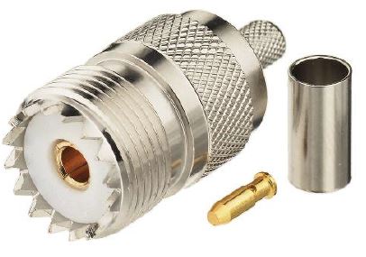 Coax Plug Crimp UHF Female (S0239) To RG58 Cable