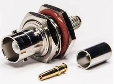 Coax Plug Crimp BNC Female to RG58 Cable Panel Mount