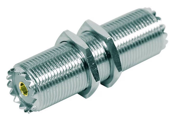 RFI - Adaptor Barrel Female S0239 to Female S0239  With Mounting Nuts Coax Plug UHF-15