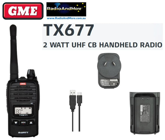 UHF CB - GME TX677 2Watt Handheld Portable Radio - 476-477Mhz