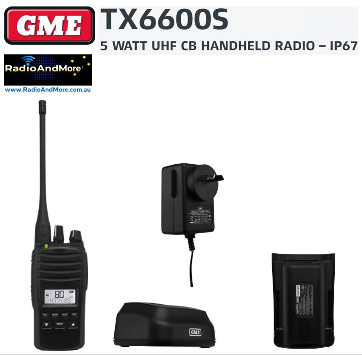UHF CB - GME TX6600S Handheld Portable Radio - 476-477Mhz
