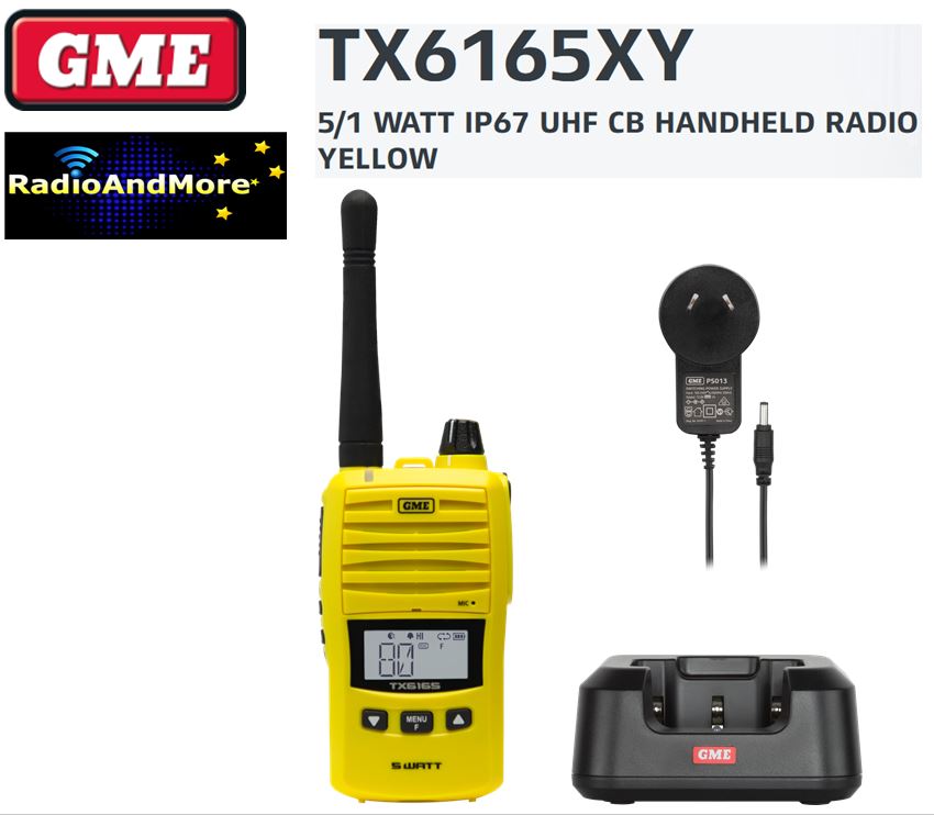UHF CB - GME TX6165XY "YELLOW" Handheld Portable Radio - 476-477Mhz