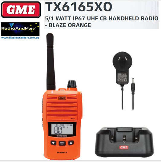 UHF CB - GME TX6165XO "ORANGE" Handheld Portable Radio - 476-477Mhz