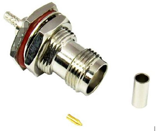 Coax Plug Crimp/Solder TNC-Female to RG58 Cable Panel Mount #47
