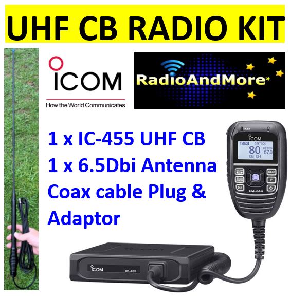 UHF CB Radio - Icom IC-455 - 476-477Mhz + Antenna KIT