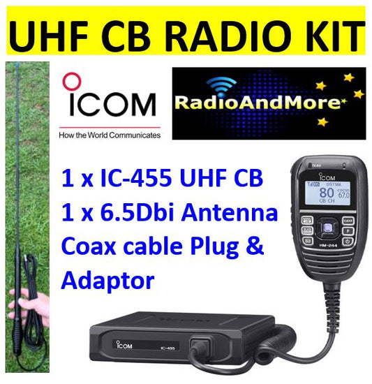UHF CB Radio - Icom IC-455 - 476-477Mhz + Antenna KIT