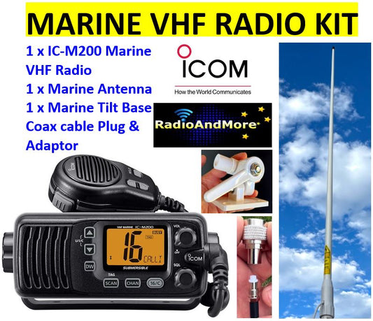 Marine Radio - Icom IC-M200 - VHF Marine Radio KIt with Antenna And Tilt Mount