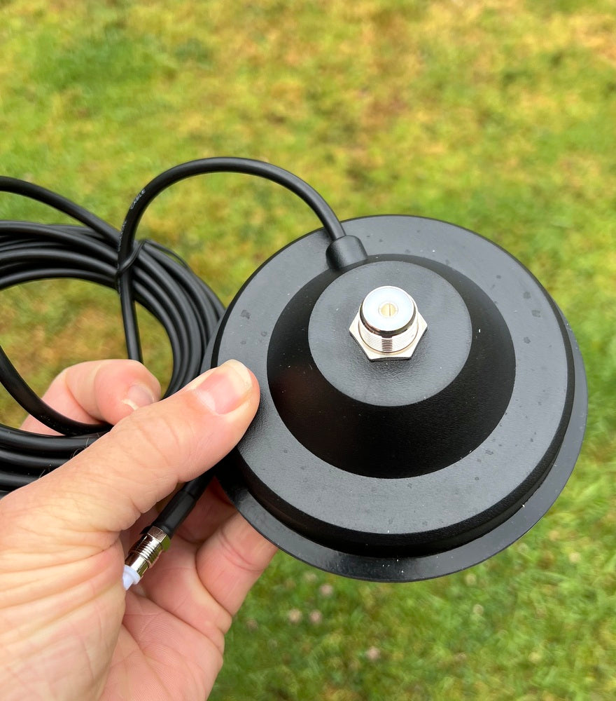 120mm Round Antenna Magenetic Base Mount, Lead, Plug and Adaptor