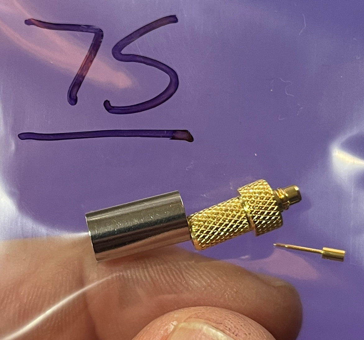 Coax Plug Crimp/Solder MMCX Connector to RG58 Cable #75, No75