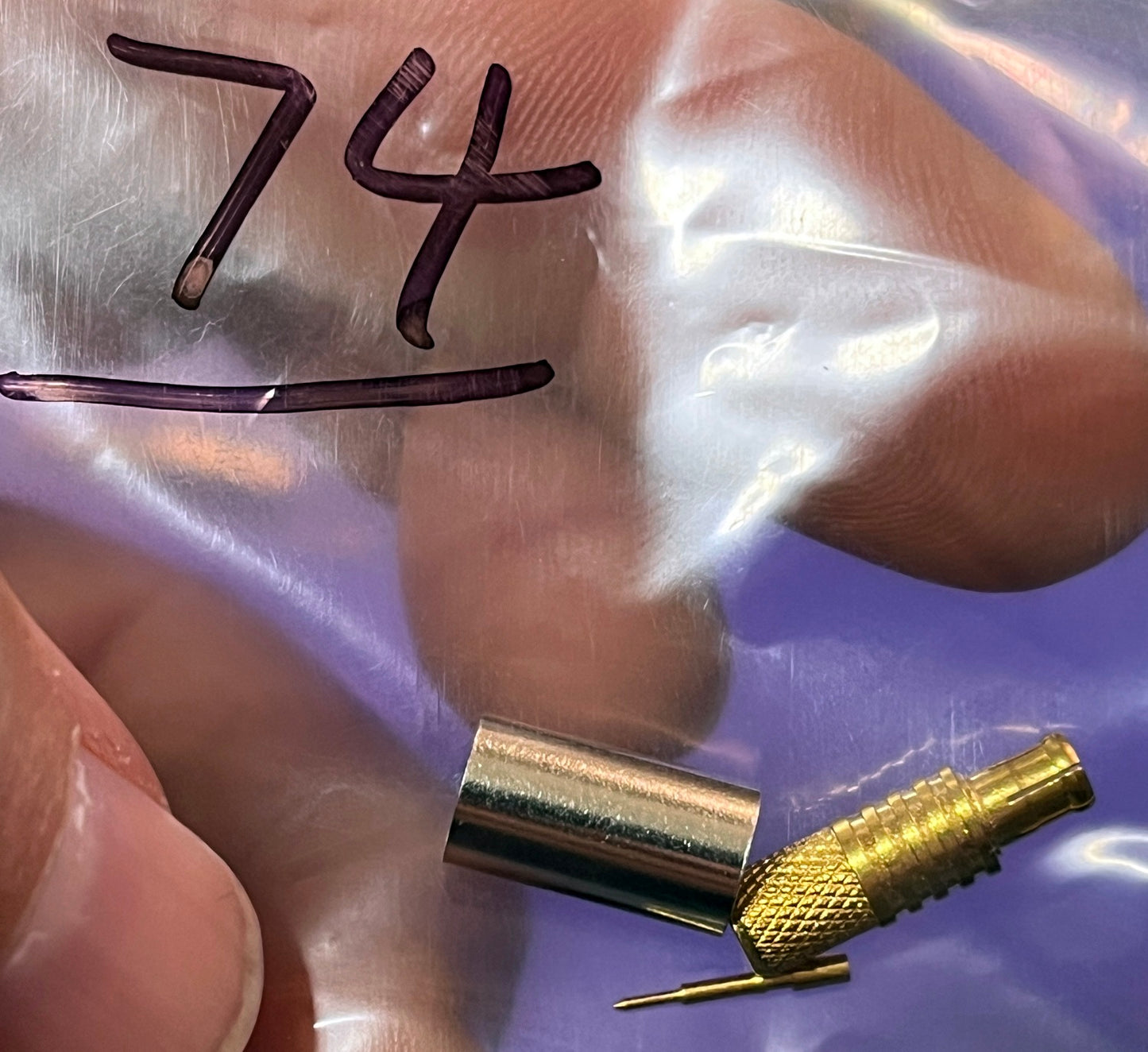 Coax Plug Crimp/Solder MCX Connector to RG58 Cable #74, No74