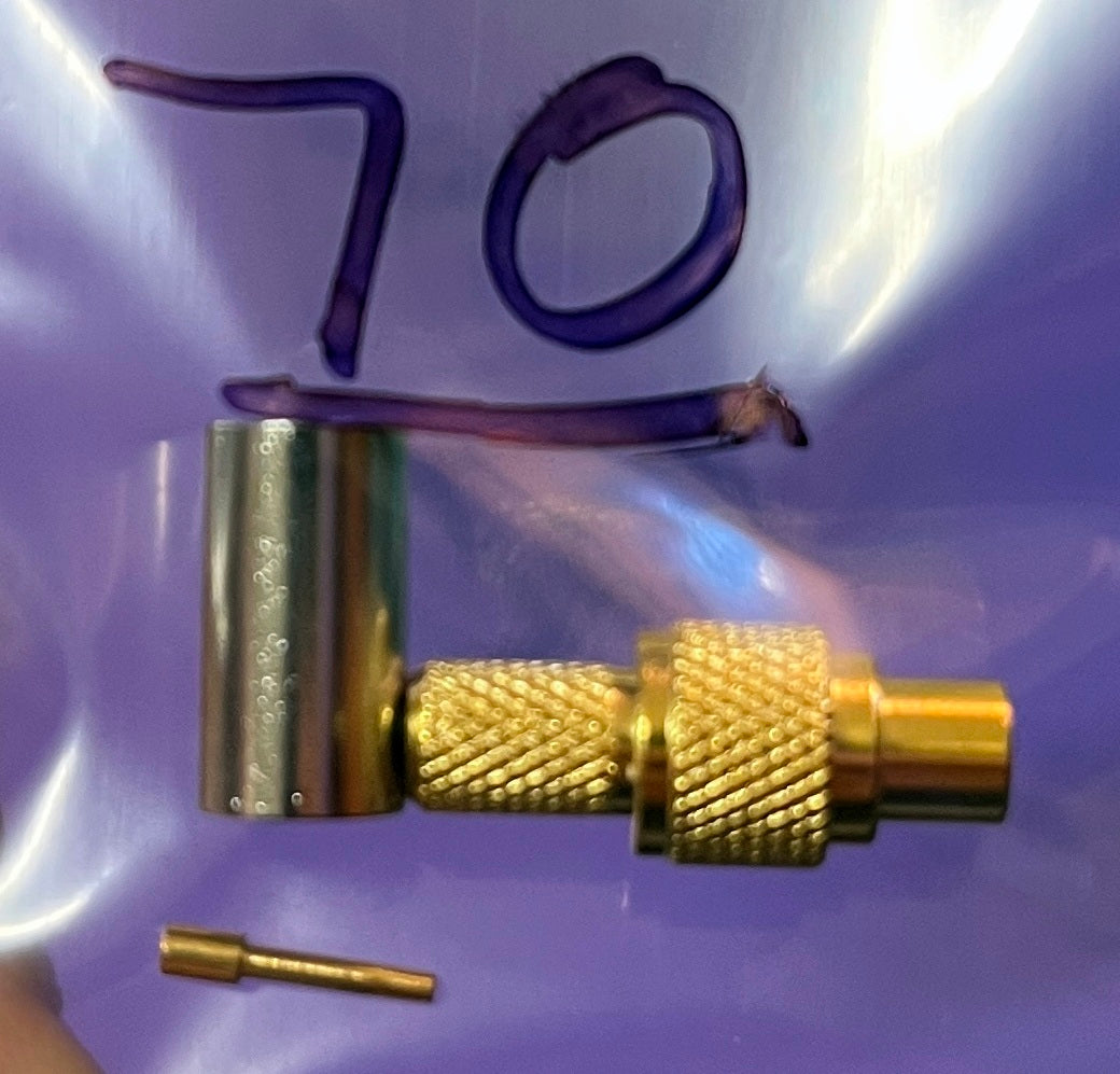 Coax Plug Crimp/Solder MCX-Female to RG58 Cable #70, No70