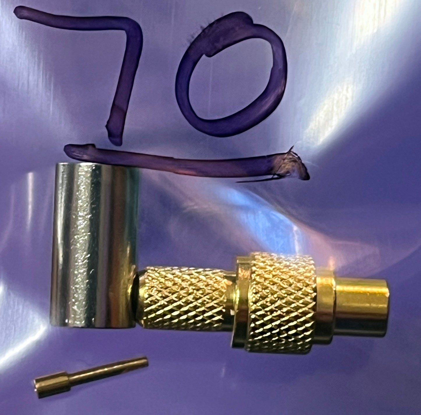 Coax Plug Crimp/Solder MCX-Female to RG58 Cable #70, No70