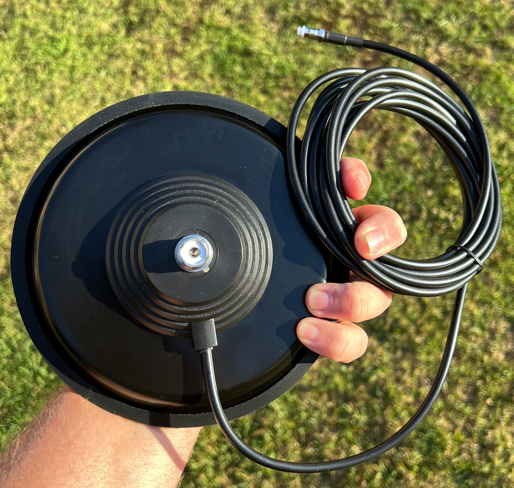 175mm Round Antenna Magenetic Base Mount, Lead, Plug and Adaptor