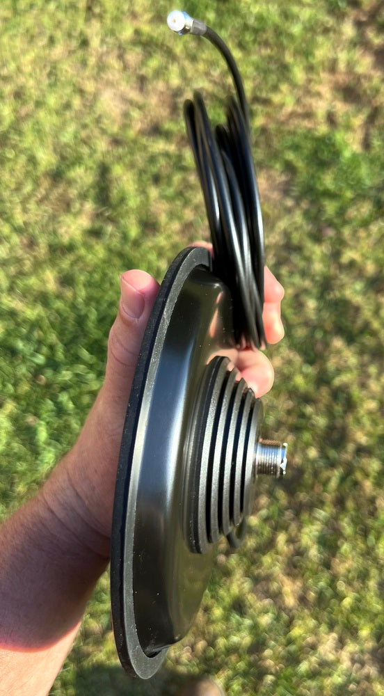 175mm Round Antenna Magenetic Base Mount, Lead, Plug and Adaptor