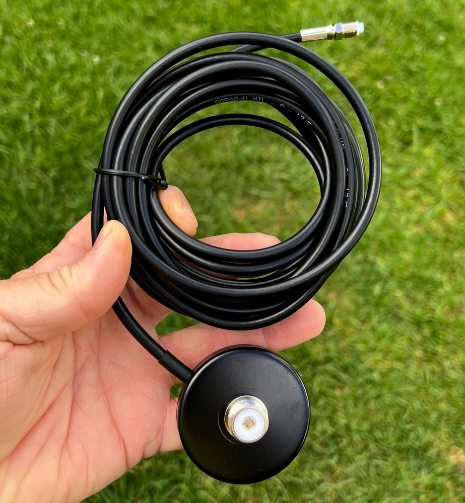 55mm Round Antenna Magenetic Base Mount, Lead, Plug and Adaptor