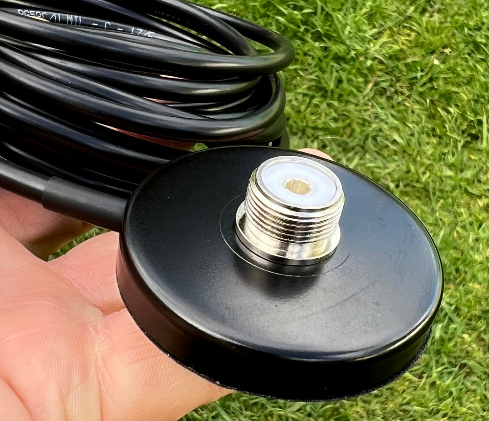 55mm Round Antenna Magenetic Base Mount, Lead, Plug and Adaptor