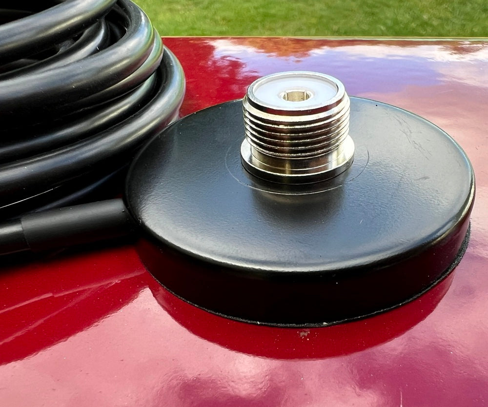 55mm Round Antenna Magenetic Base Mount, Lead, Plug and Adaptor