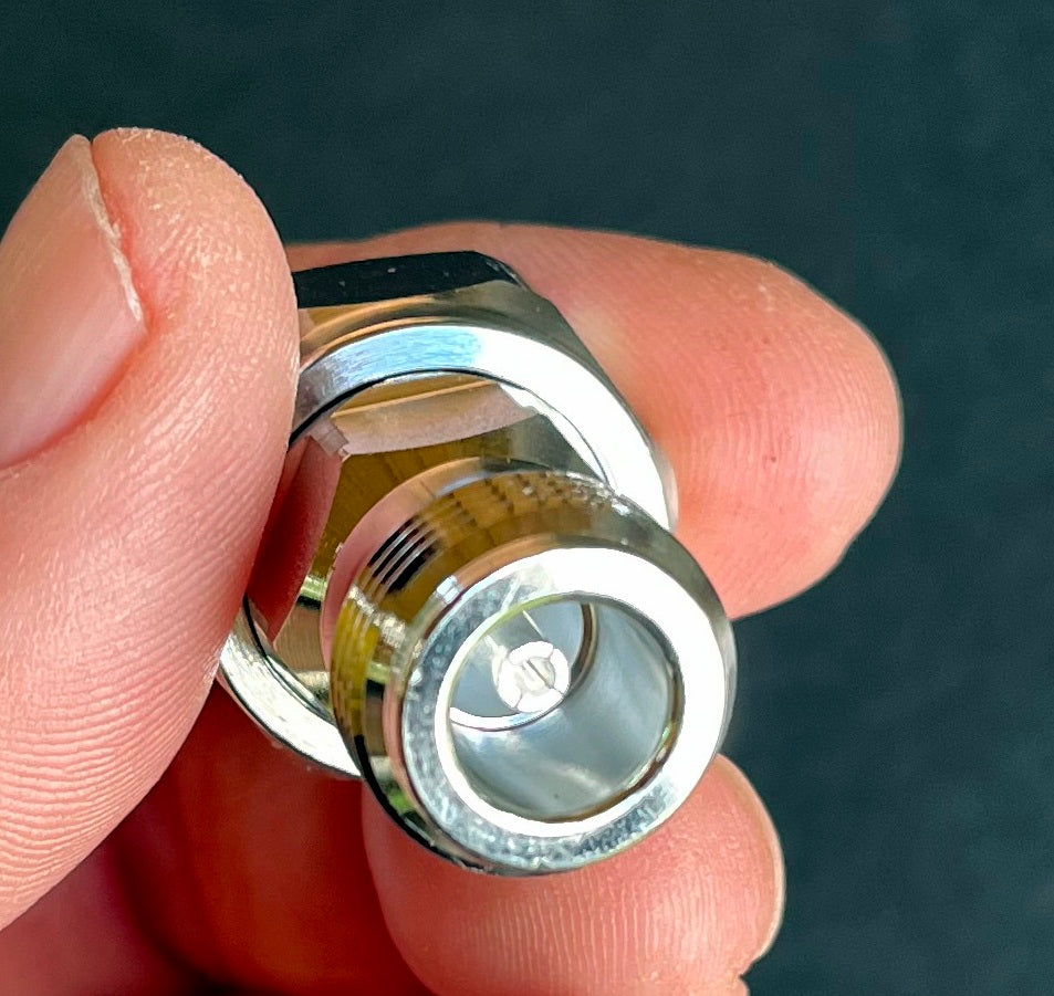 Coax Adapter N Type Female to 4.3-10 Male DIN - RFI PIM Base Antenna Adaptor A43-102