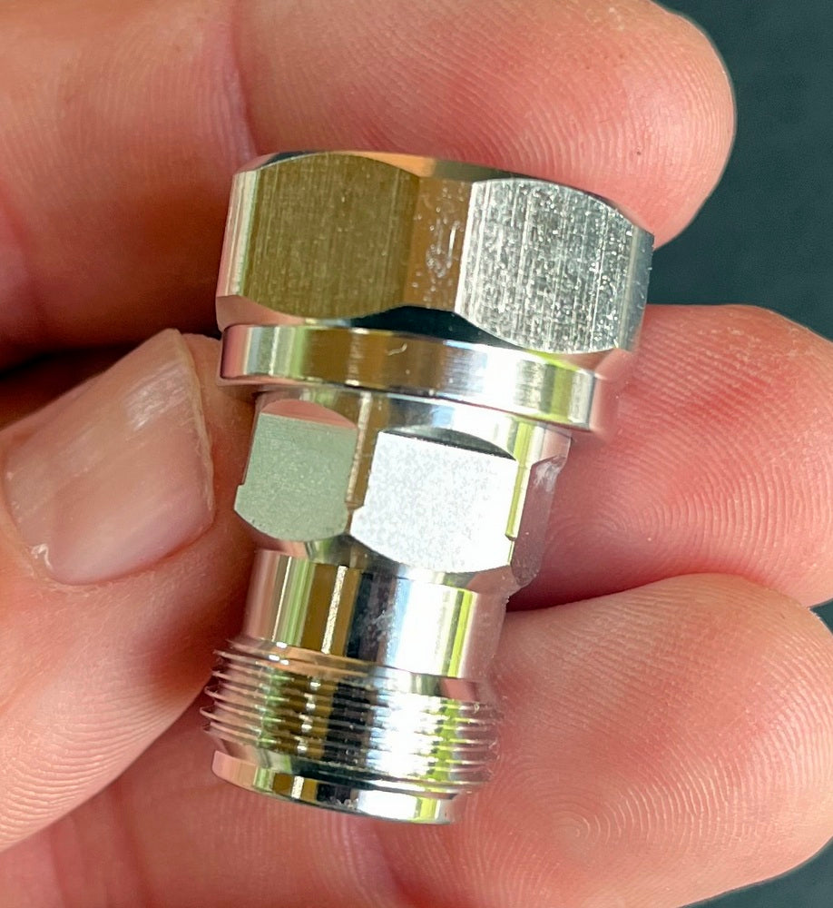 Coax Adapter N Type Female to 4.3-10 Male DIN - RFI PIM Base Antenna Adaptor A43-102